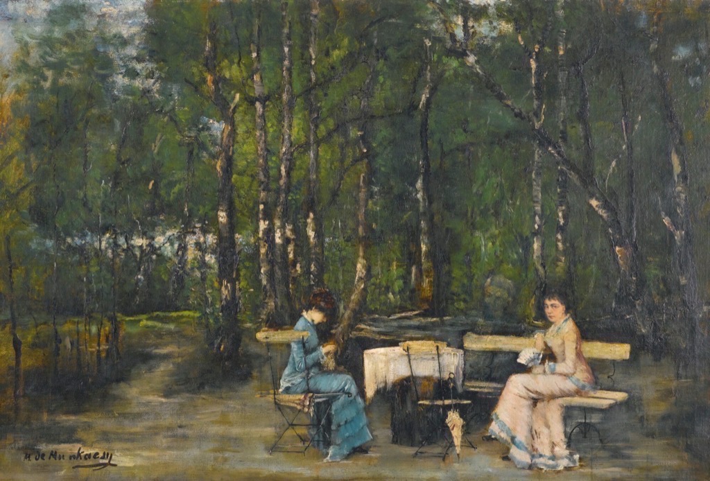 An afternoon in the park by Mihály Munkácsy