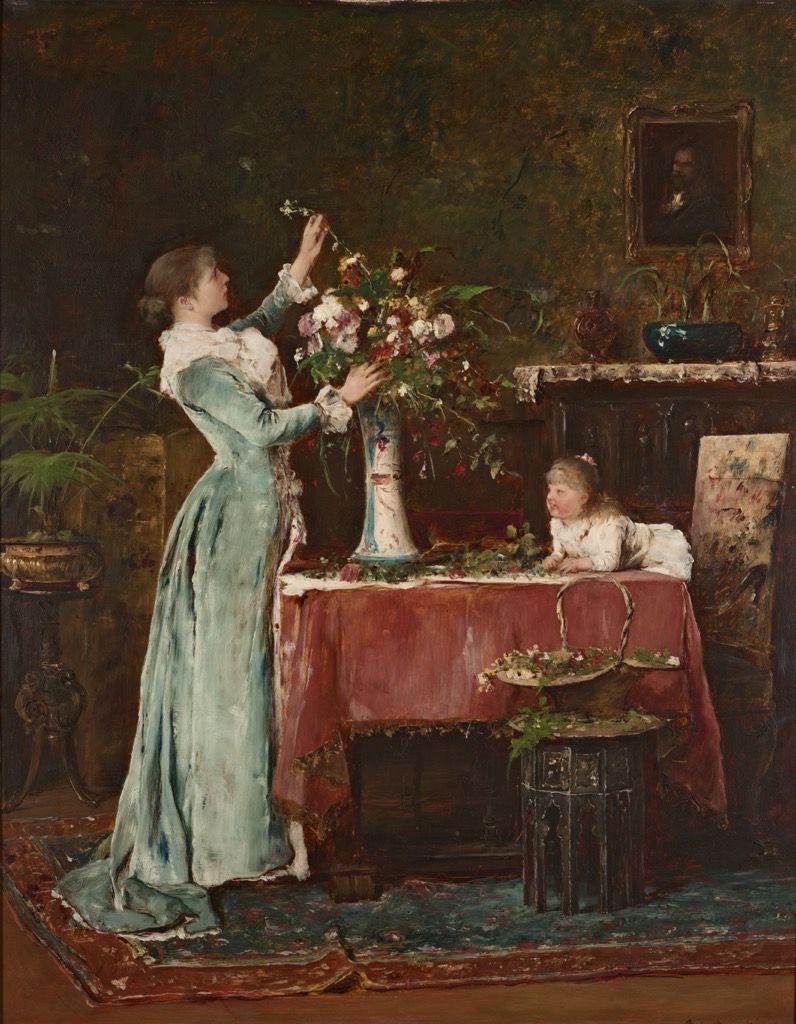 Flowers in a Vase / Drawing up of bouquets by Mihály Munkácsy