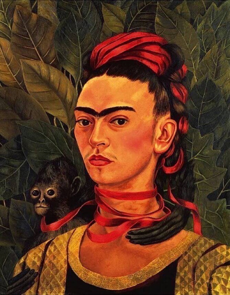 Self-Portrait with Monkey by Frida Kahlo