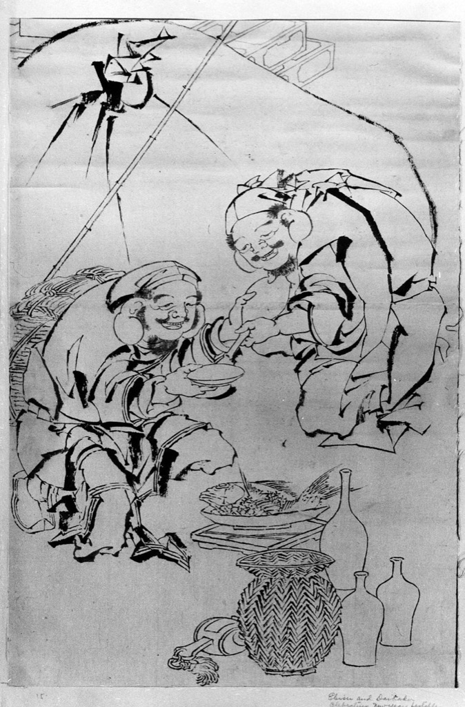 Ebisu and Daikoku Celebrating the New Year Festival by Katsushika Hokusai